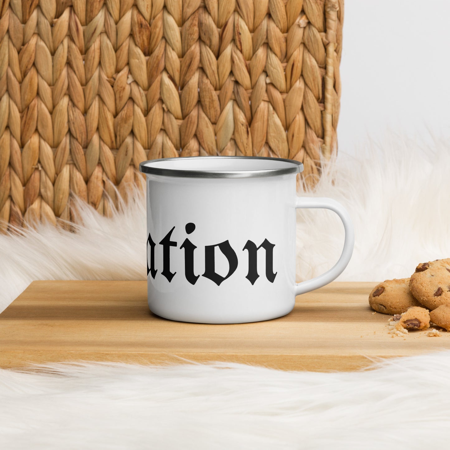Black Enamel Mug
