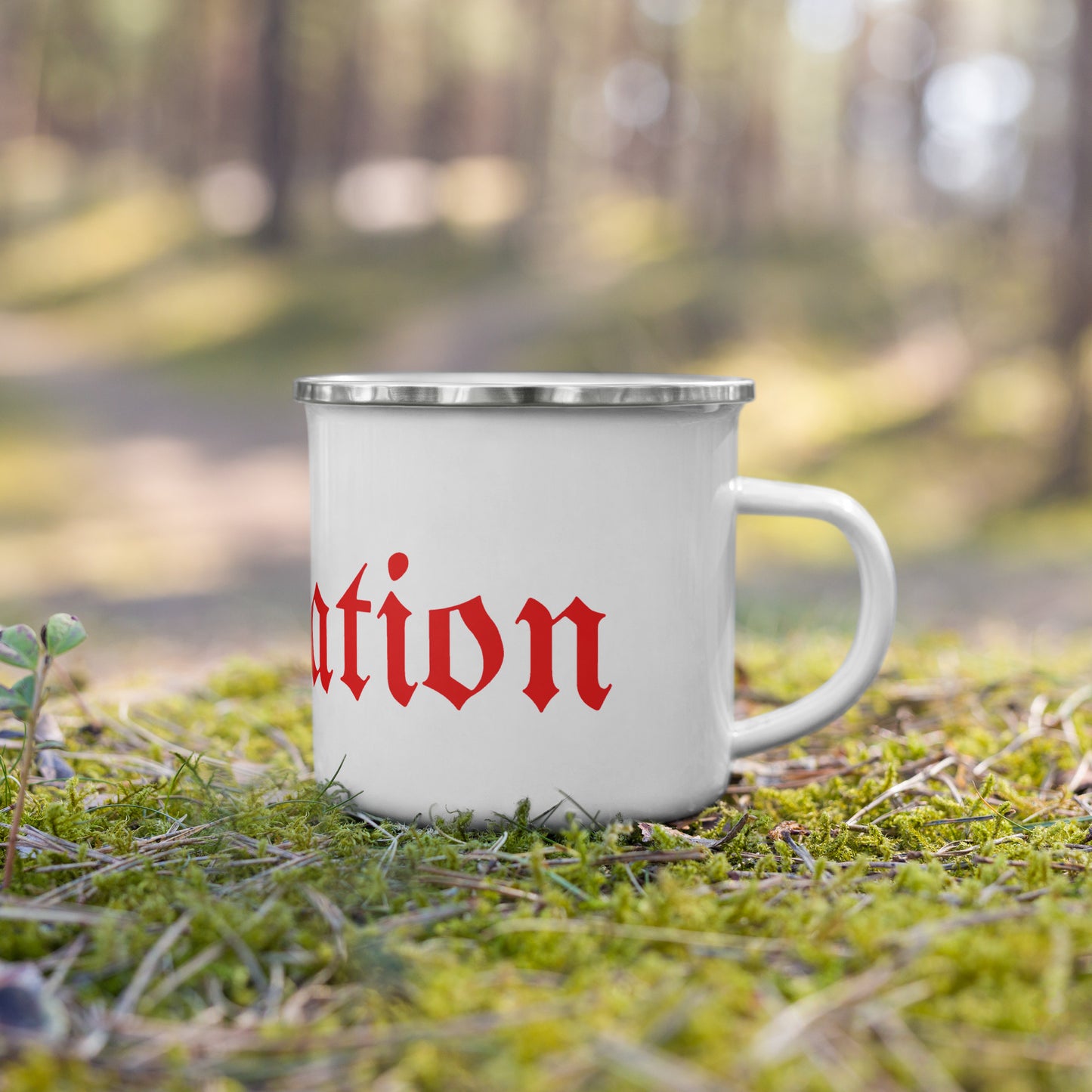 Red Fornication Enamel Mug