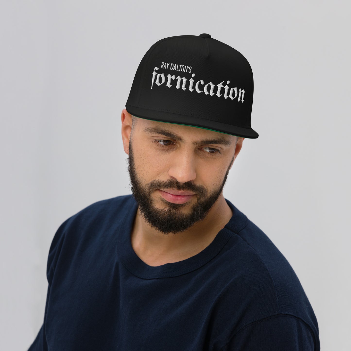 White Fornication Flat Bill Cap