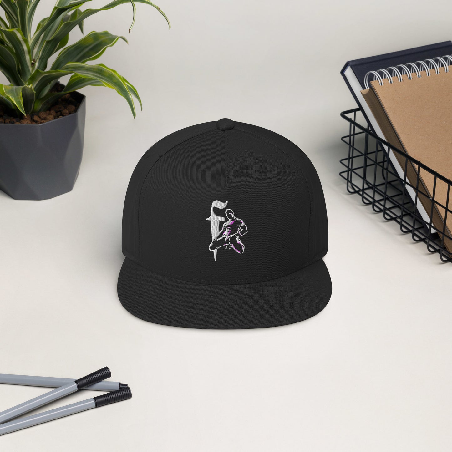 White F Flat Bill Cap