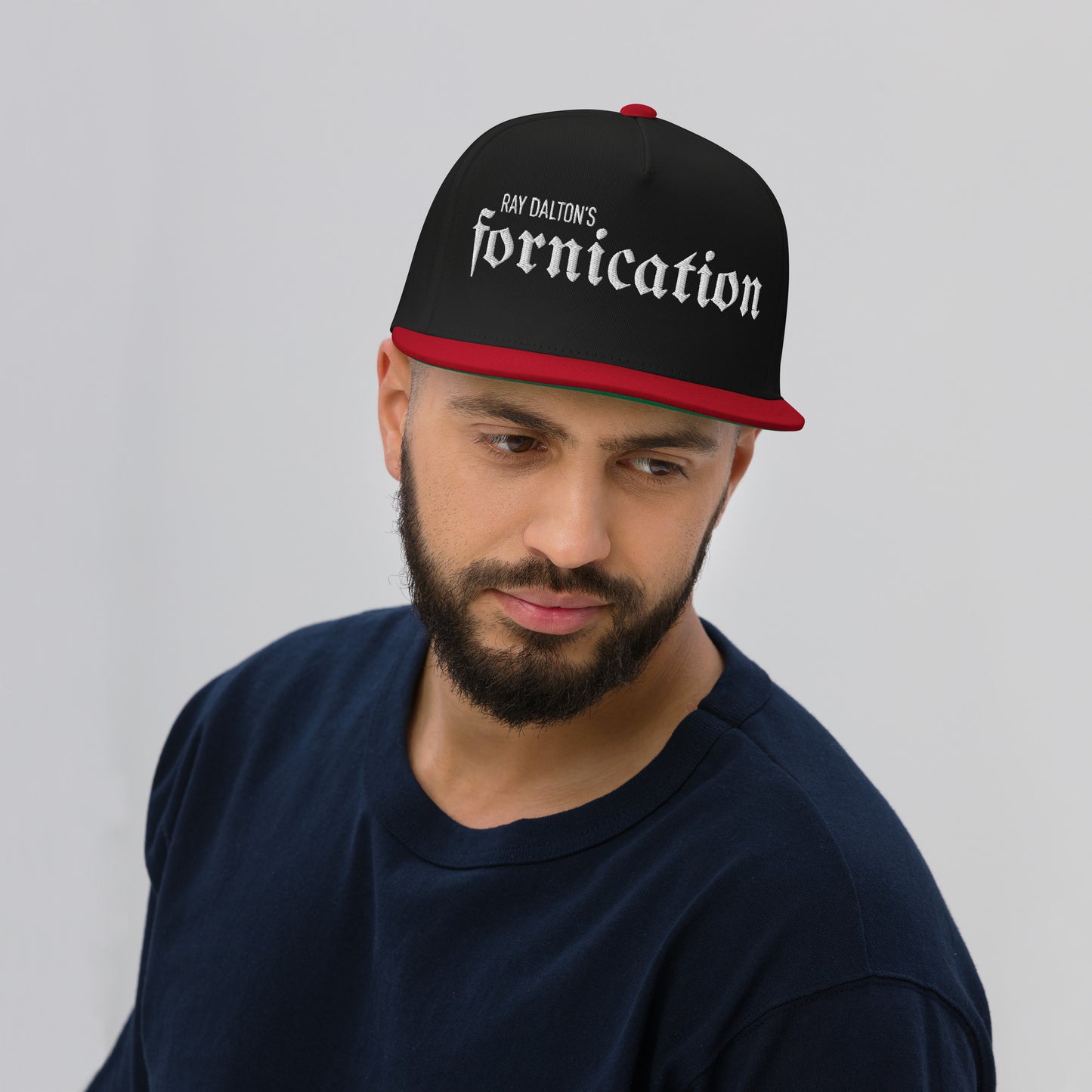 White Fornication Flat Bill Cap