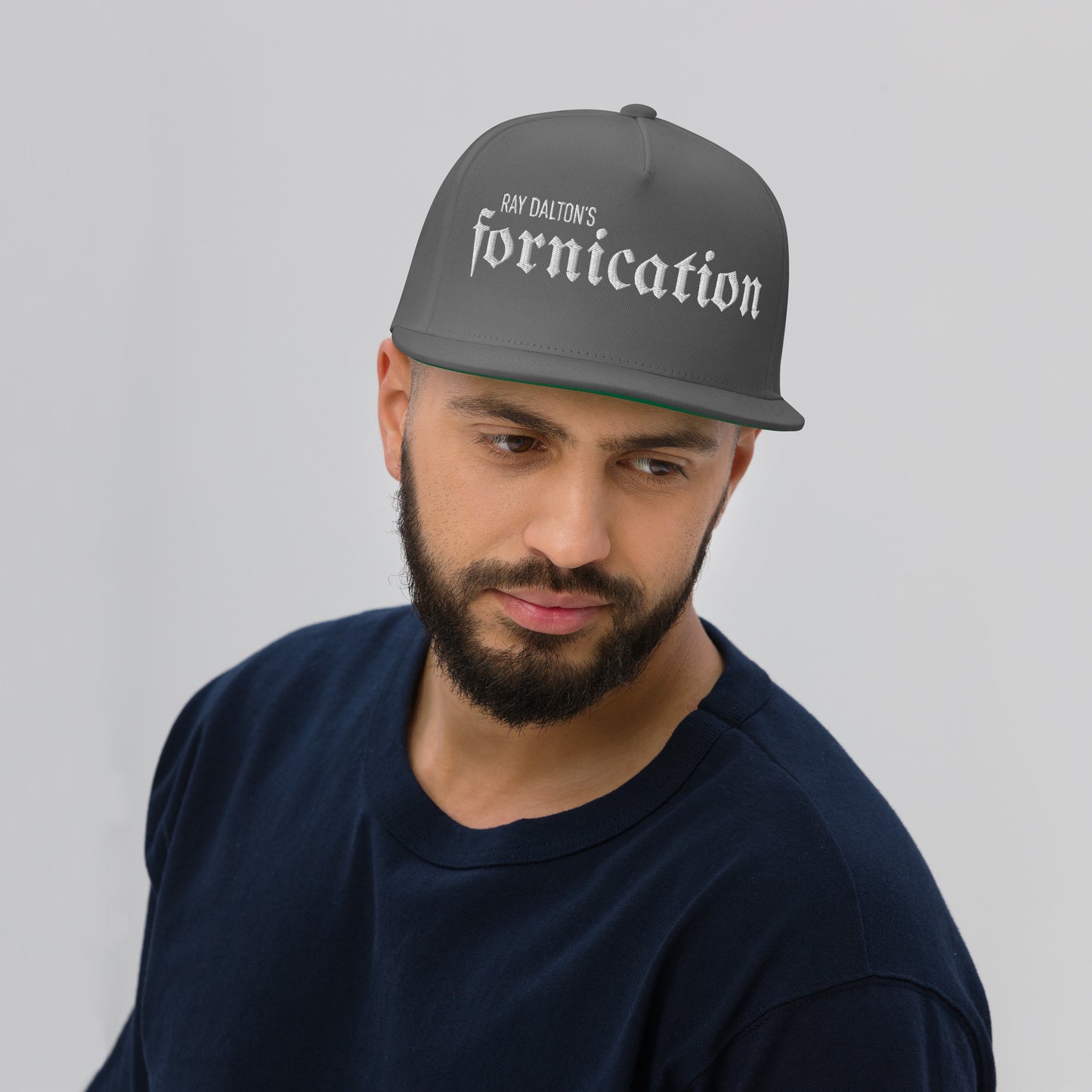 White Fornication Flat Bill Cap