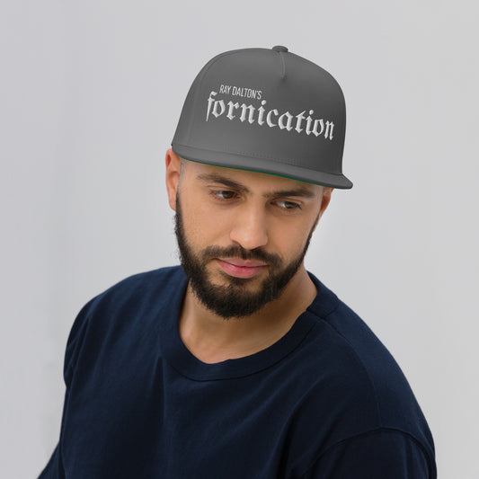 White Fornication Flat Bill Cap