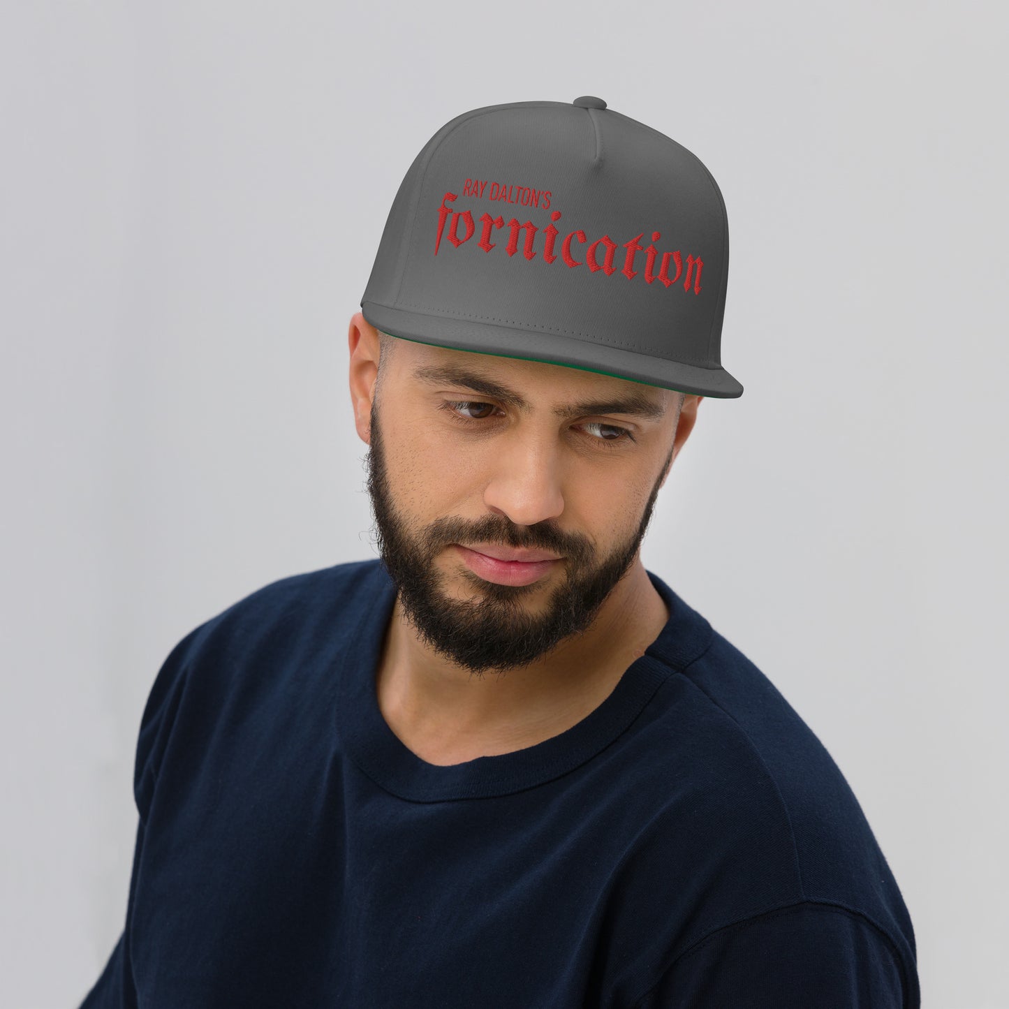 Red Fornication Flat Bill Cap