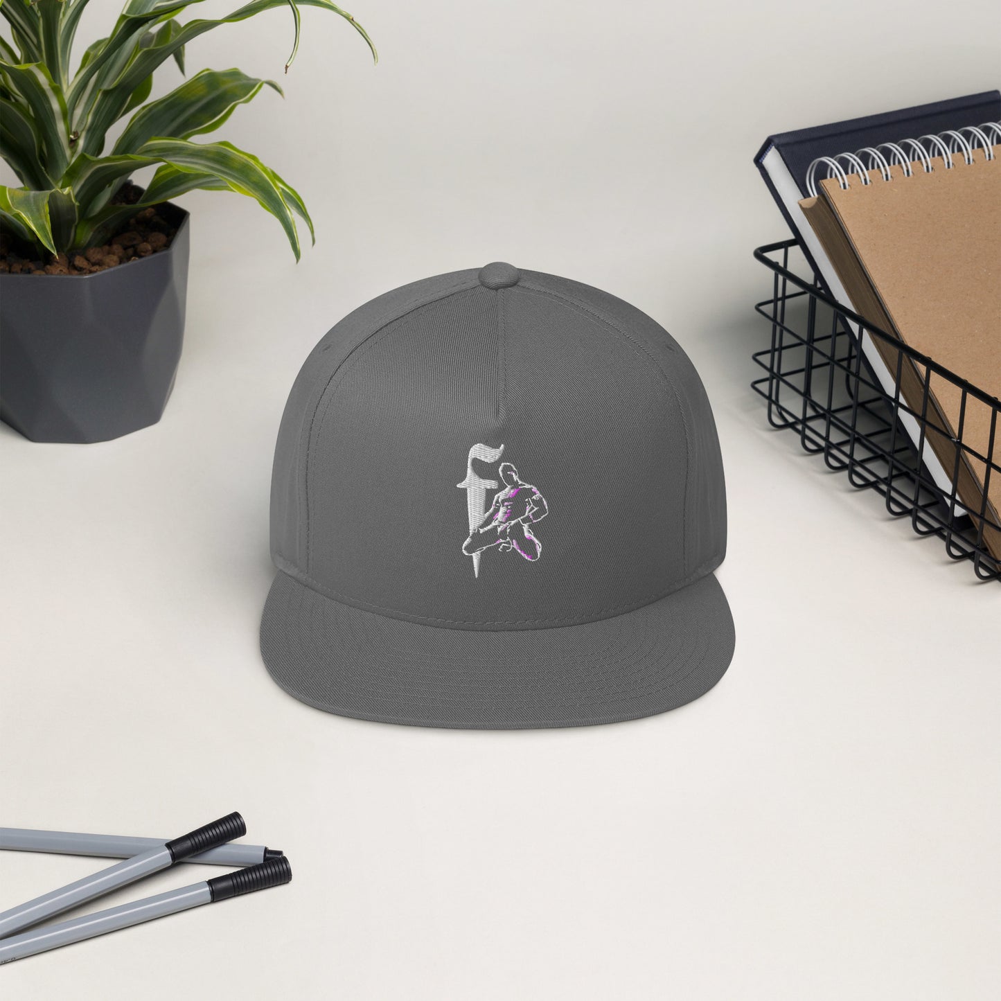 White F Flat Bill Cap