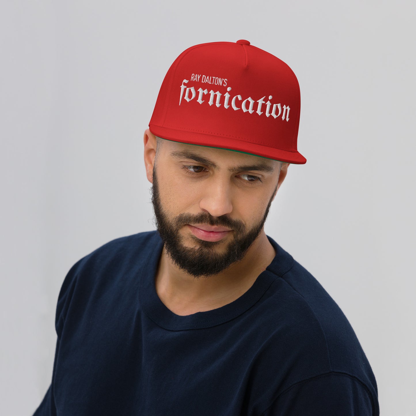 White Fornication Flat Bill Cap
