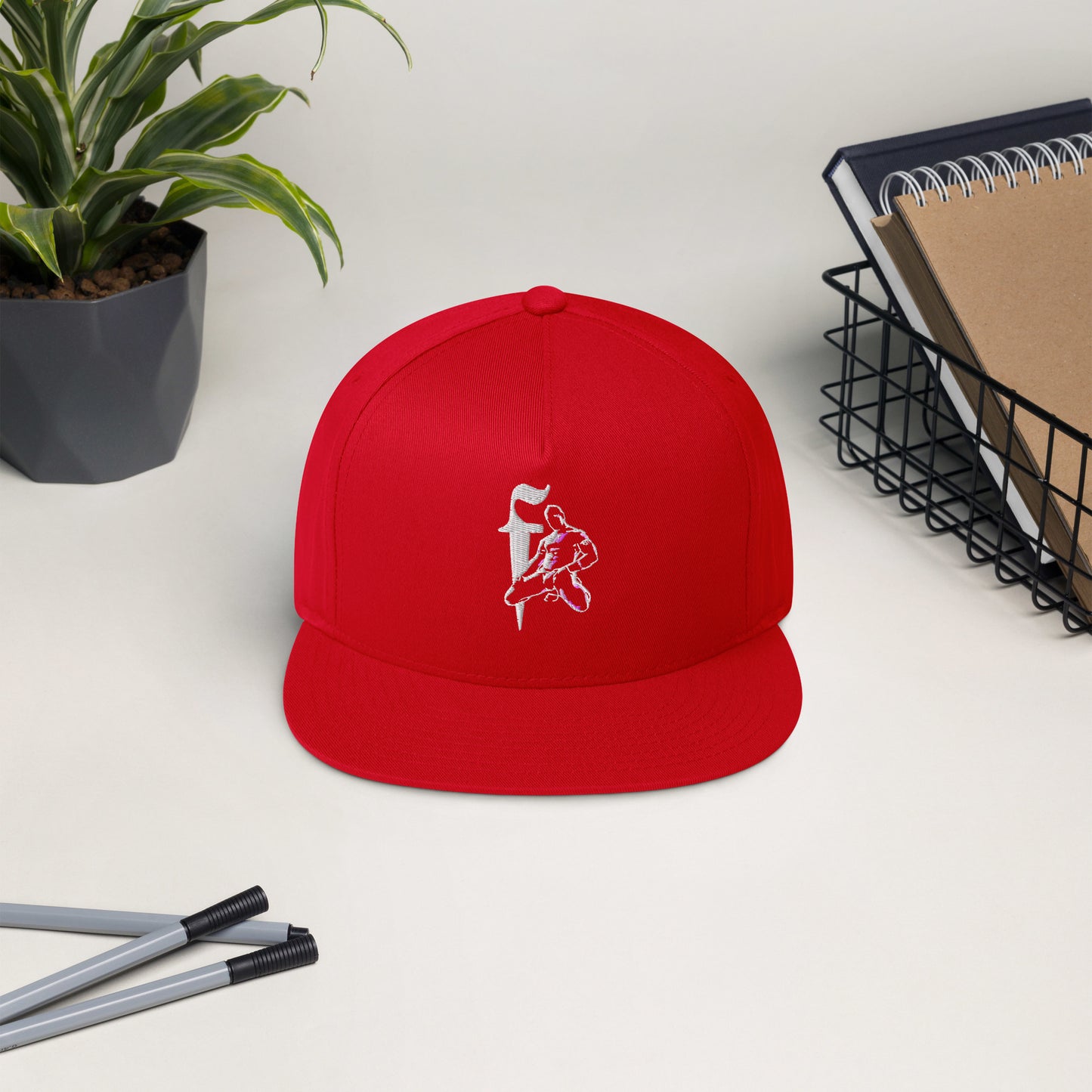 White F Flat Bill Cap