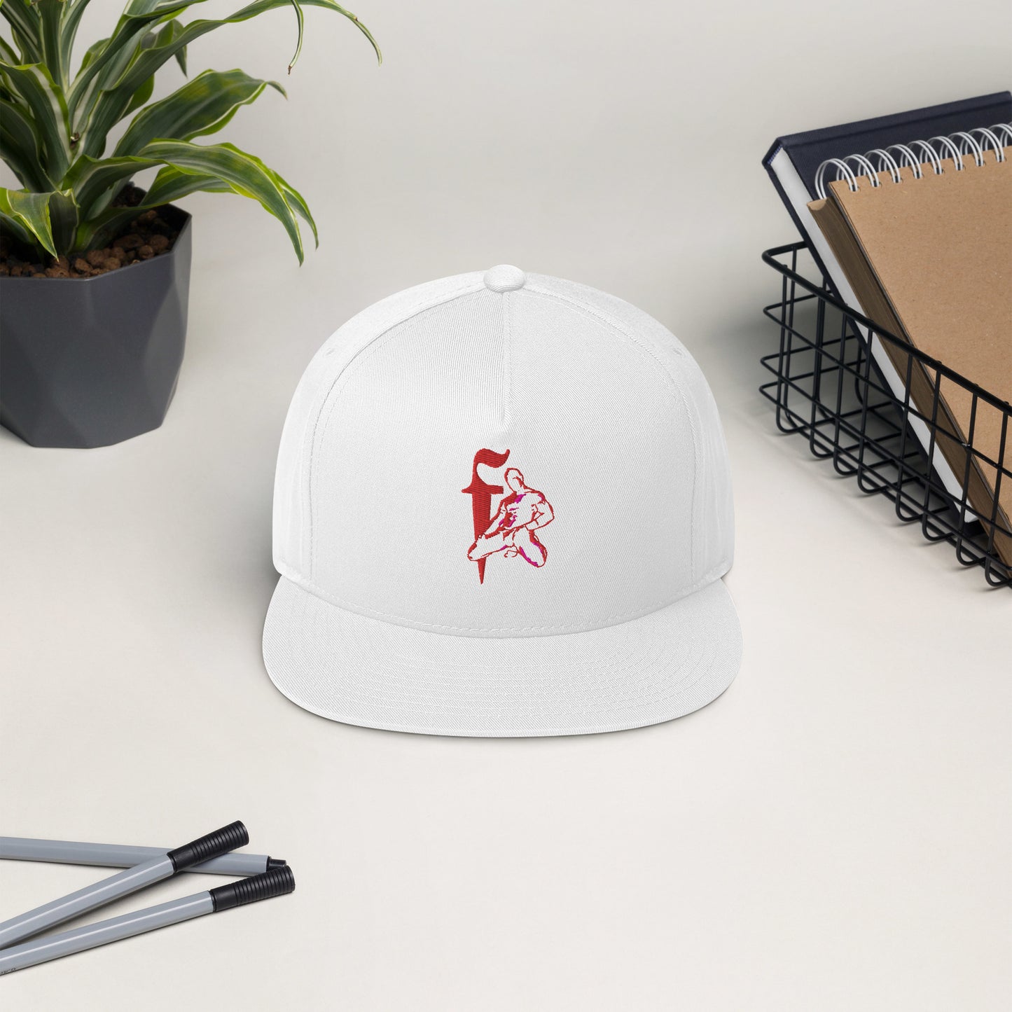Red F Flat Bill Cap