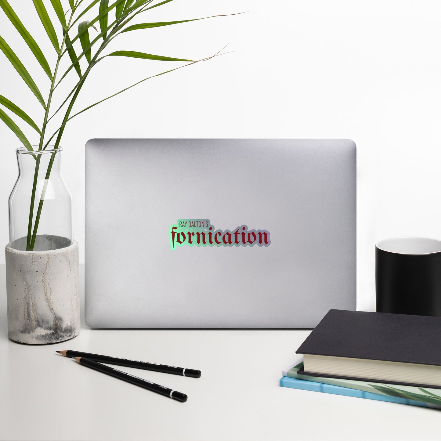 Red Fornication Holographic Stickers